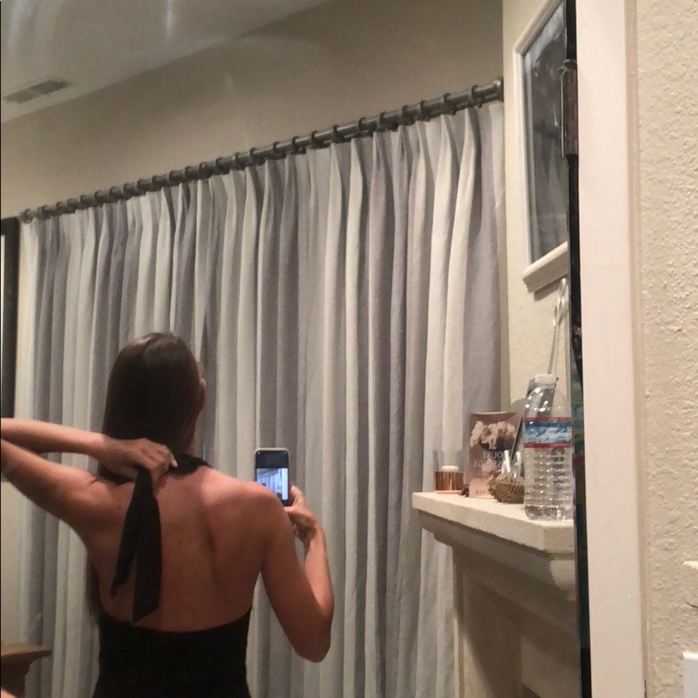 BCBG black silk hi low halter dress - Picture 8 of 8